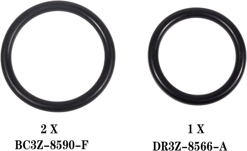 BEONEO BC3Z-8590-F Engine Coolant Pipe O-Rings for Ford F150 5.0 Water Pump O-Ring Lobo Mustang 2011 2012 2013 2014 2015 2016 2017 2018,2011-2014 Lincoln Mark LT 1XDR3Z-8566-A & 2X BC3Z-8590-F - Image 2